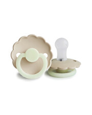 Lot de 2 sucettes Daisy night silicone Coloris croissant/cream  Frigg