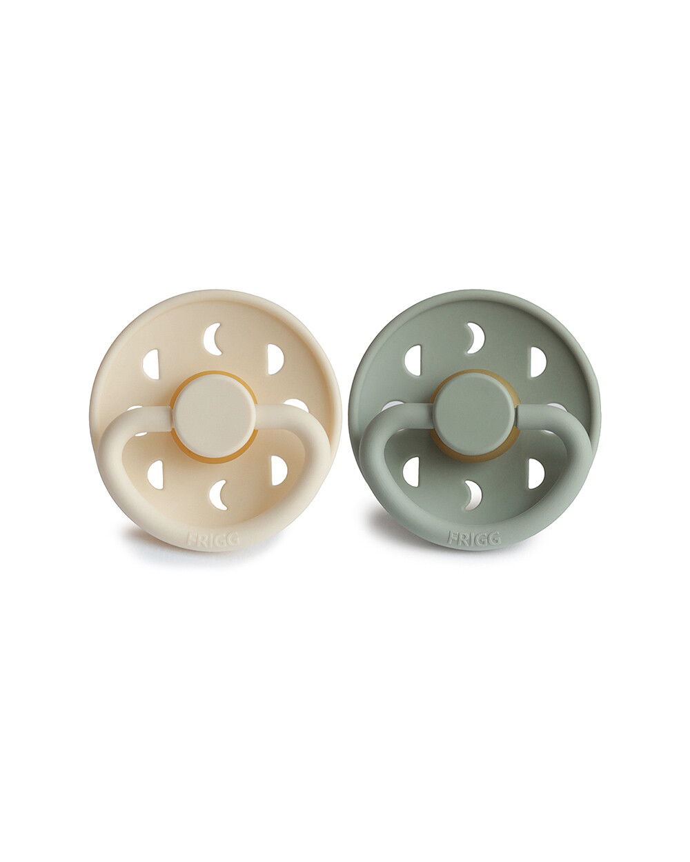 Lot de 2 sucettes Moon latex Coloris cream/sage Frigg