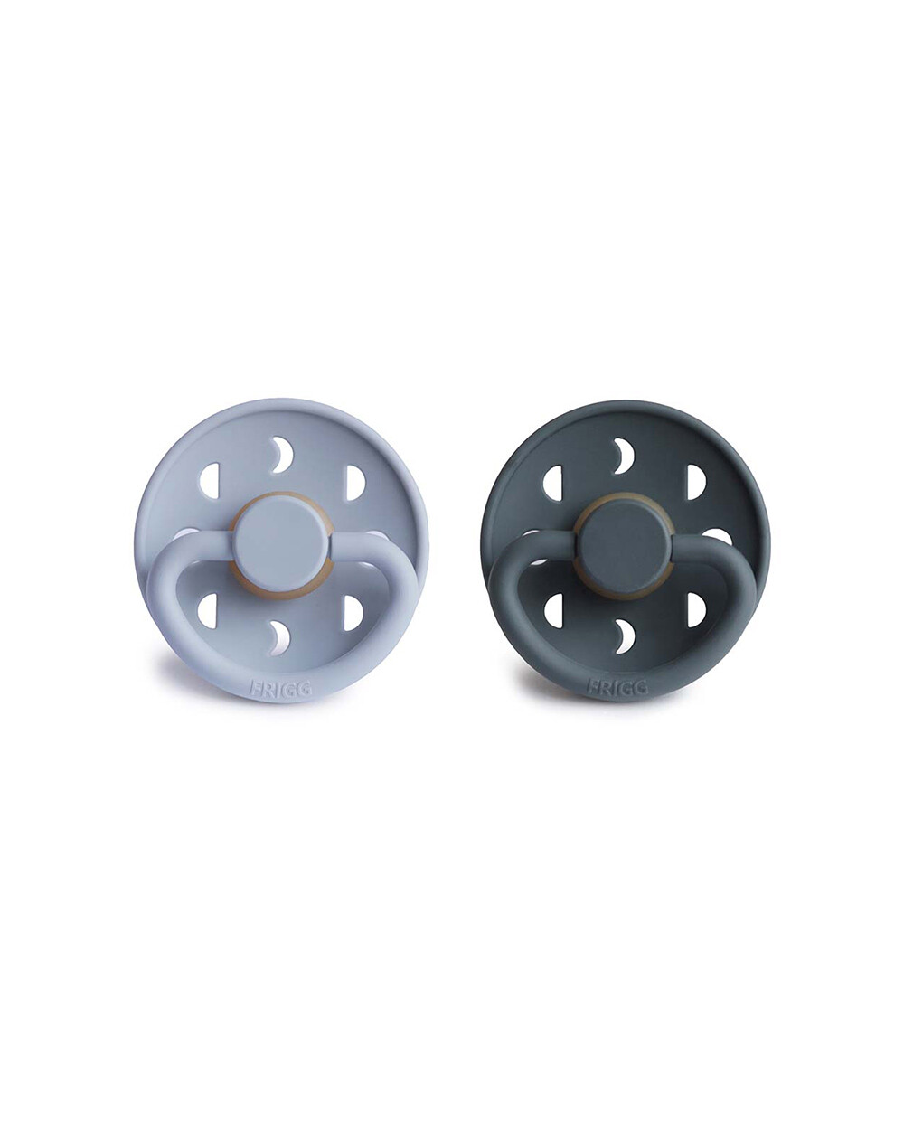Lot de 2 sucettes Moon latex Coloris powder blue/slate Frigg