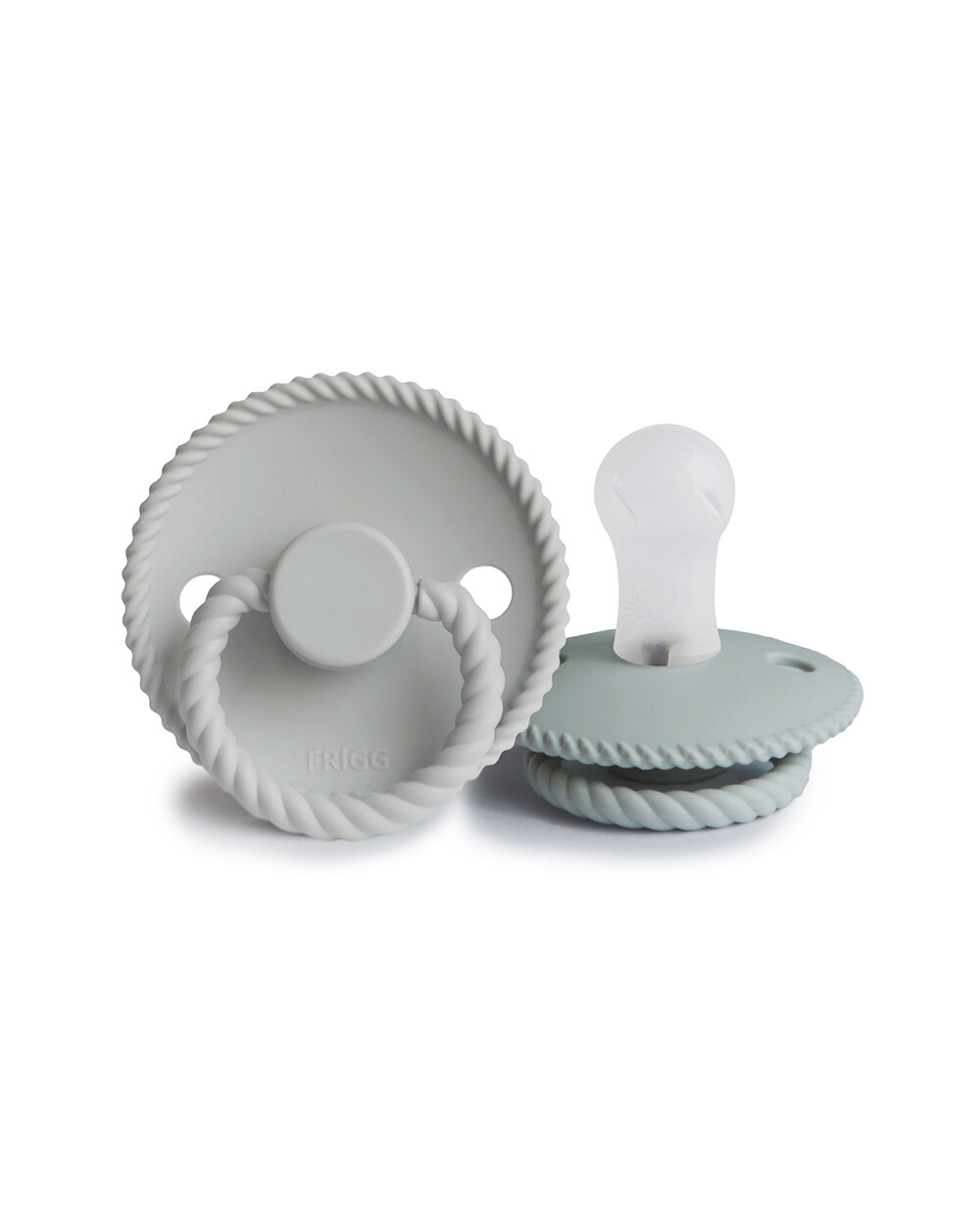 Lot de 2 sucettes Rope silicone Coloris french gray/silver gray Frigg
