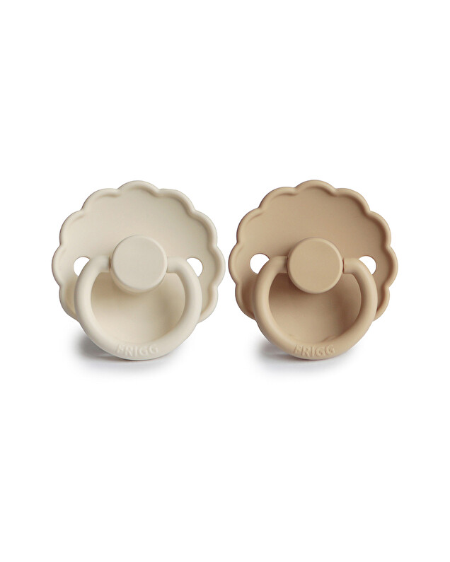Lot de 2 sucettes Daisy silicone Coloris cream/croissant Frigg