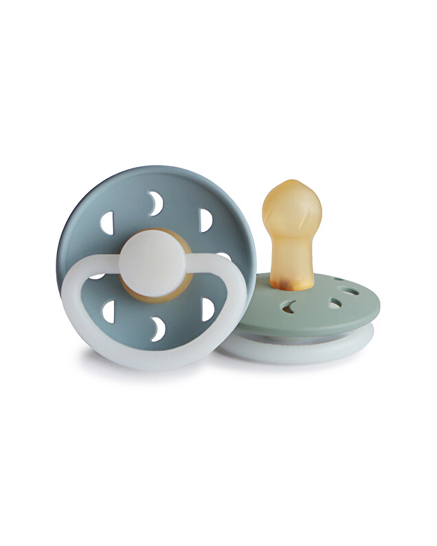 Lot de 2 sucettes Moon night latex Coloris stone blue/sage Frigg