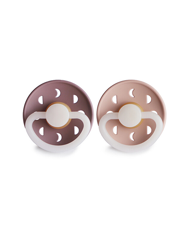 Lot de 2 sucettes Moon night latex Coloris mauve/blush Frigg