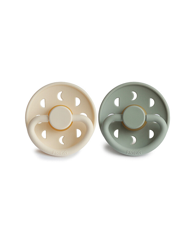 Lot de 2 sucettes Moon latex Coloris cream/sage Frigg