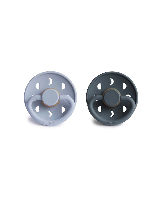 Lot de 2 sucettes Moon latex Coloris powder blue/slate Frigg