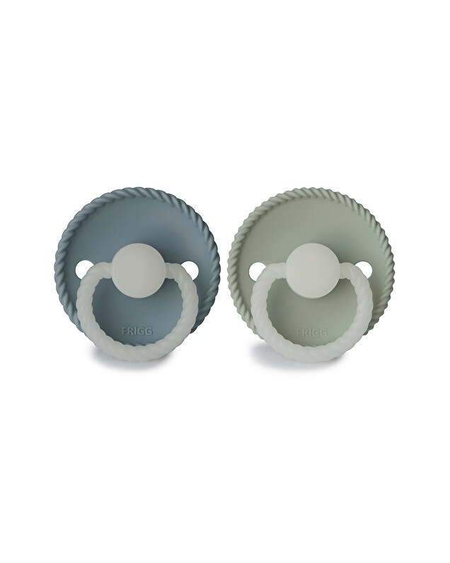 Lot de 2 sucettes Rope night silicone Coloris night stone blue/sage Frigg