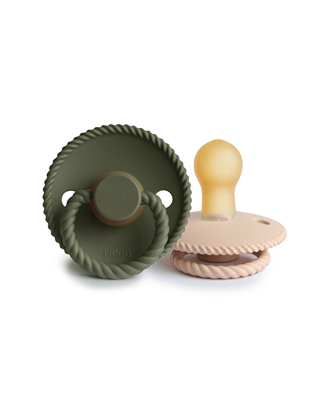 Lot de 2 sucettes Rope latex Coloris croissant/olive Frigg