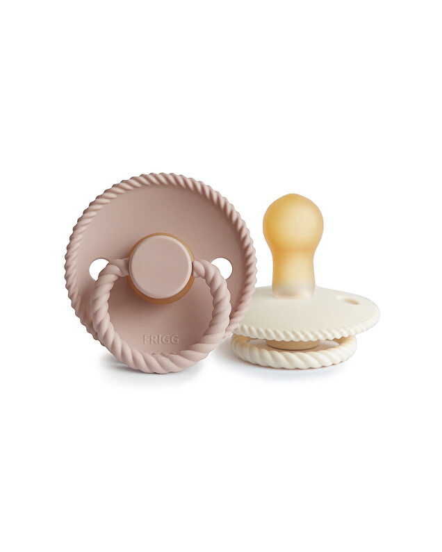 Lot de 2 sucettes Rope latex Coloris blush/cream Frigg