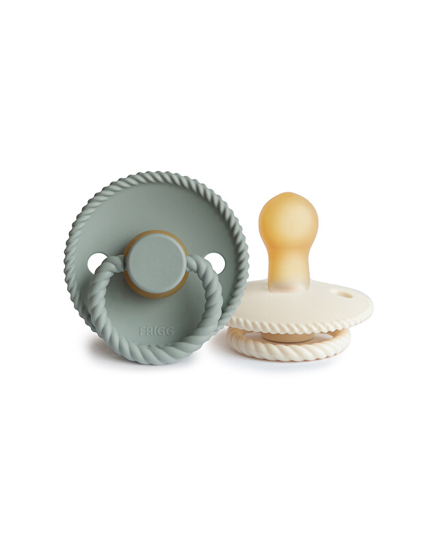 Lot de 2 sucettes Rope latex Coloris cream/sage Frigg