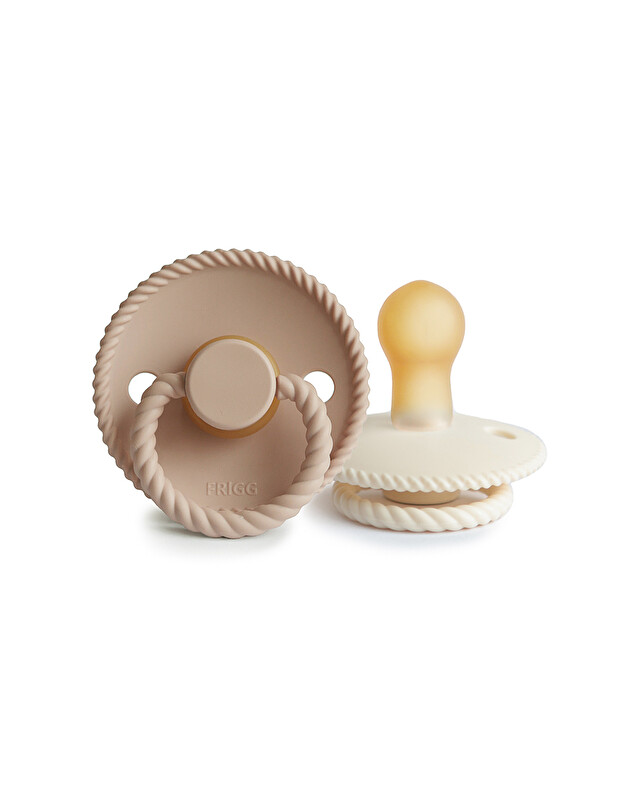 Lot de 2 sucettes Rope latex Coloris cream/croissant Frigg