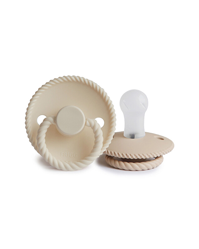 Lot de 2 sucettes Rope silicone Coloris cream/croissant Frigg