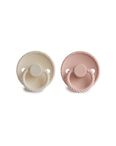 Lot de 2 sucettes Rope silicone Coloris blush/cream  Frigg