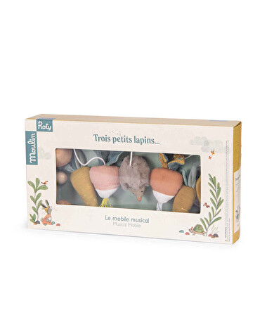 Mobile musical croisillon Trois petits lapins  Moulin Roty