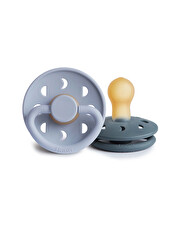 Lot de 2 sucettes Moon latex Coloris powder blue/slate Frigg