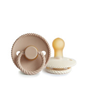 Lot de 2 sucettes Rope latex Coloris cream/croissant Frigg