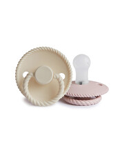 Lot de 2 sucettes Rope silicone Coloris blush/cream Frigg