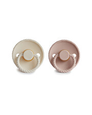 Lot de 2 sucettes Rope latex Coloris blush/cream Frigg