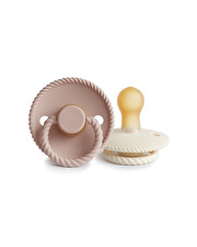 Lot de 2 sucettes Rope latex Coloris blush/cream Frigg