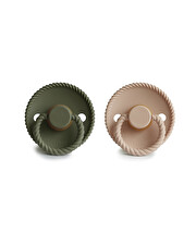 Lot de 2 sucettes Rope latex Coloris croissant/olive Frigg