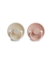 Lot de 2 sucettes Rope silicone Coloris blush/cream Frigg