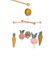 Mobile musical croisillon Trois petits lapins  Moulin Roty