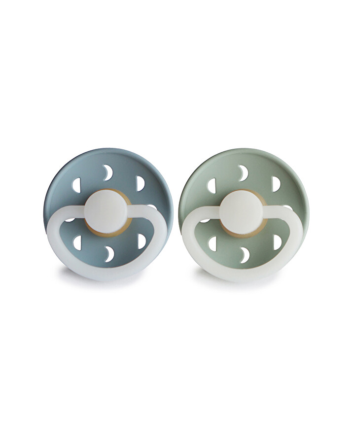 Lot de 2 sucettes Moon night latex Coloris night stone blue/sage Frigg