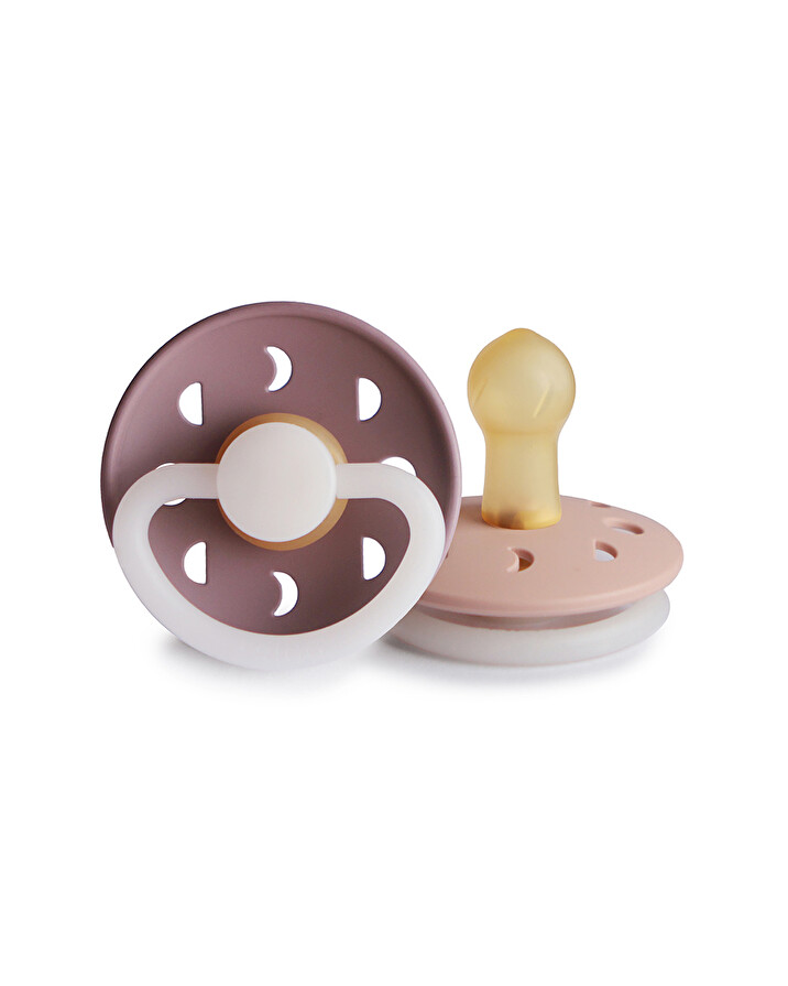 Lot de 2 sucettes Moon night latex Coloris mauve/blush Frigg