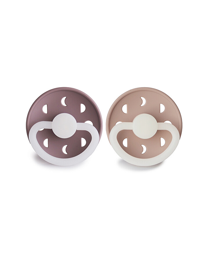 Lot de 2 sucettes Moon night silicone Coloris mauve/blush Frigg