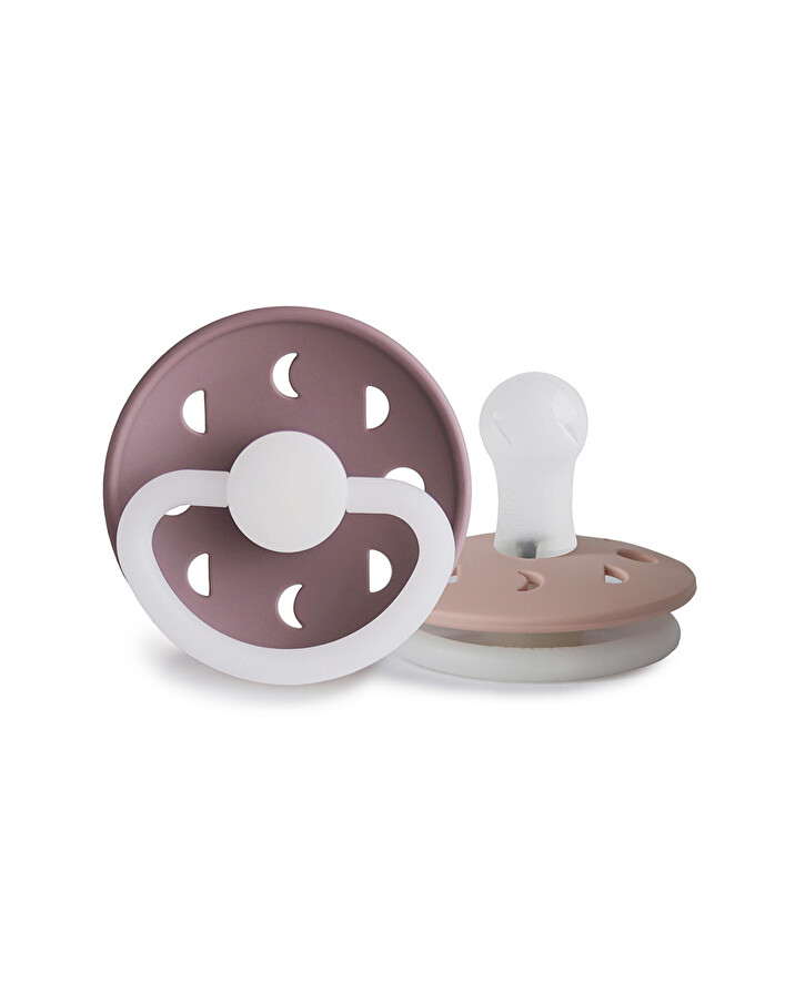 Lot de 2 sucettes Moon night silicone Coloris mauve/blush  Frigg