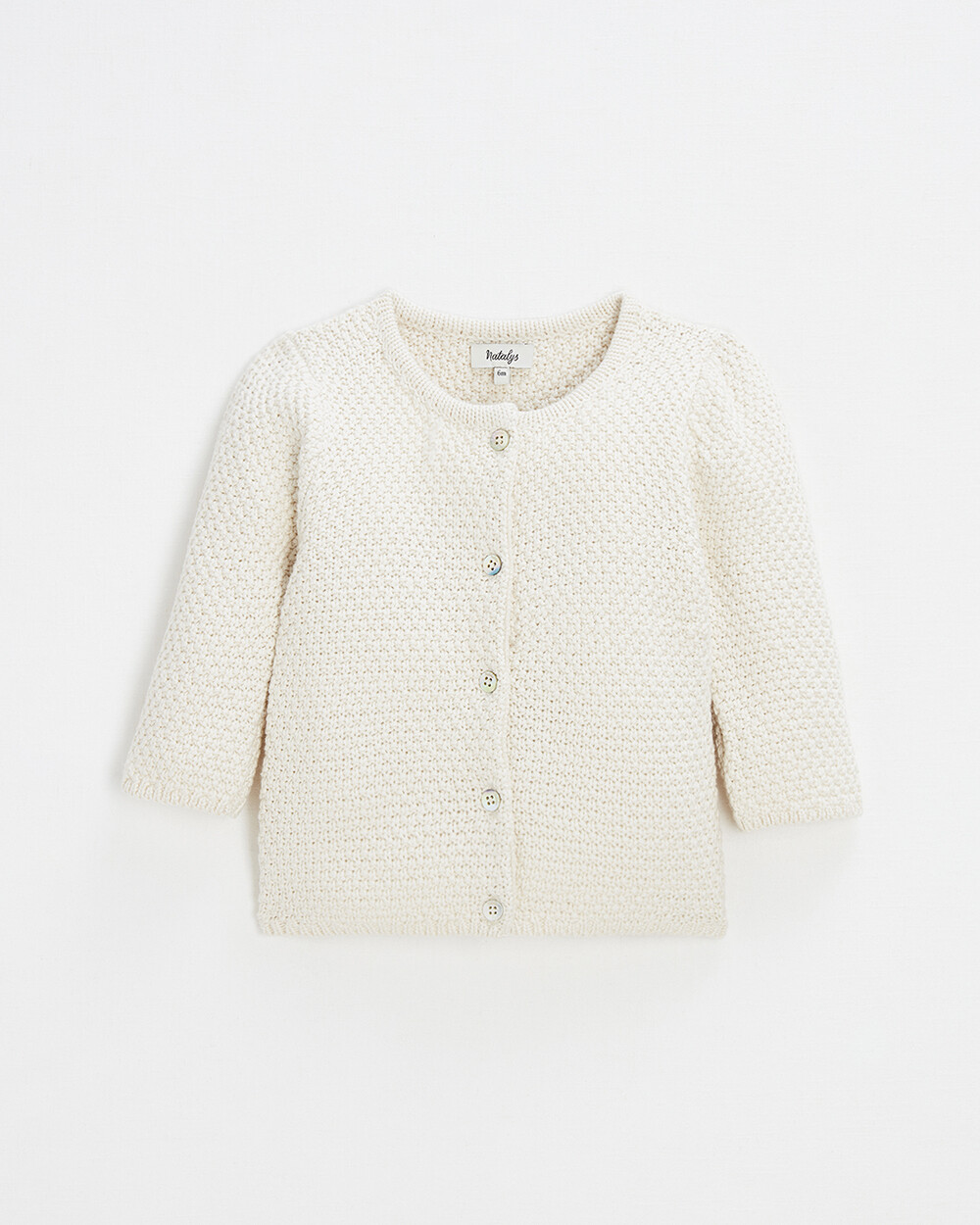 Cardigan en tricot fantaisie Coloris &eacute;cru  Natalys