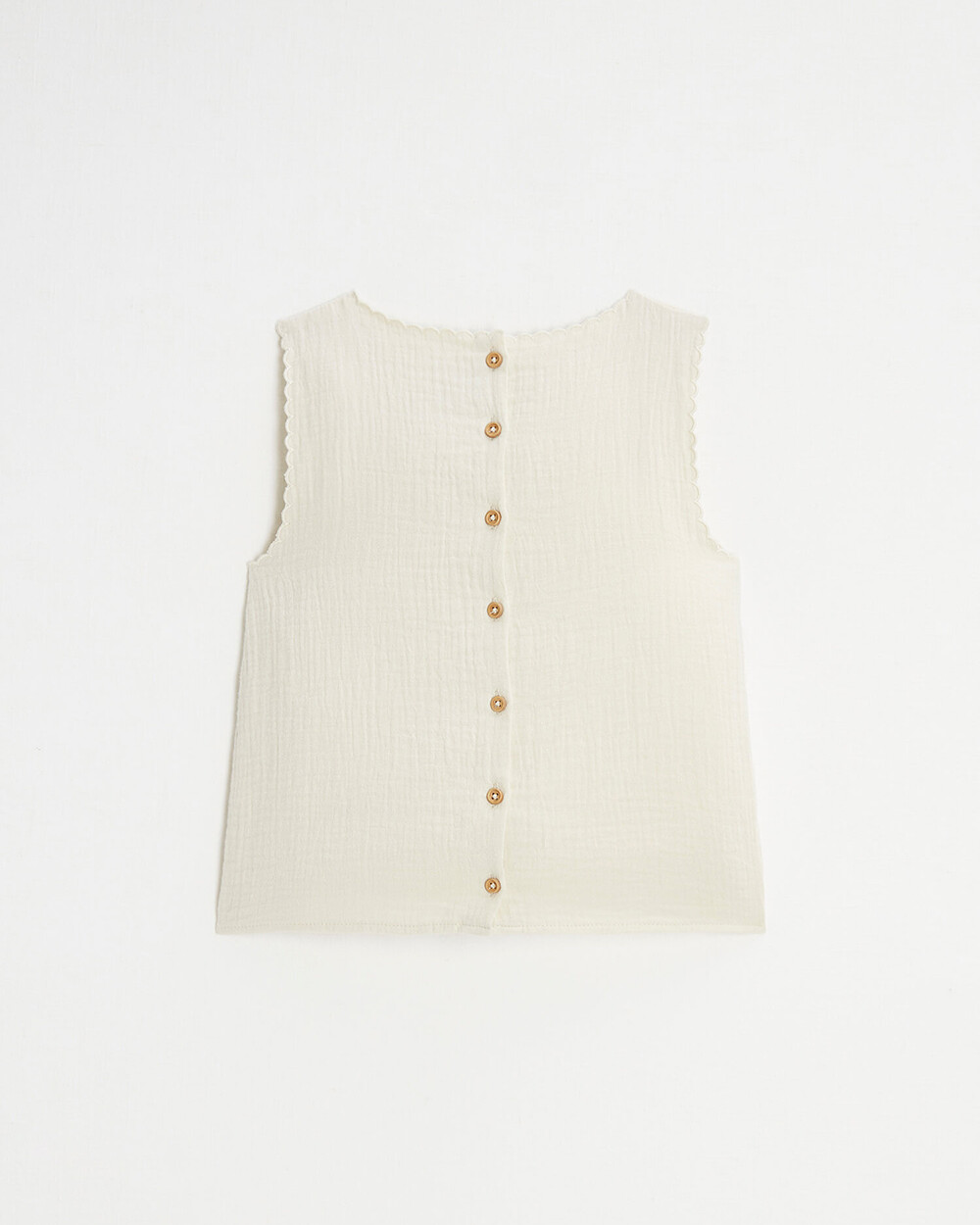 Blouse sans manches brod&eacute;e Coloris naturel  Natalys
