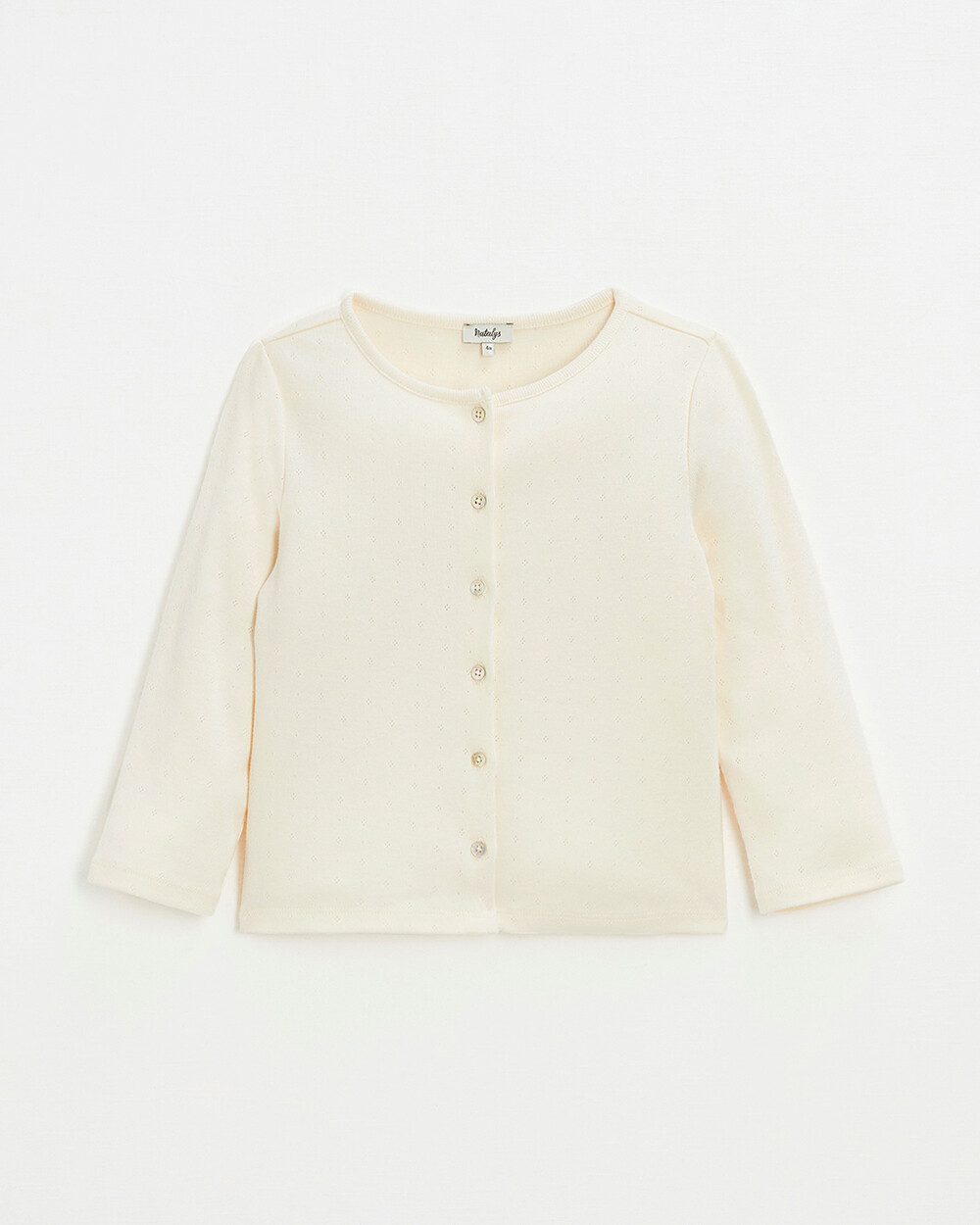 Cardigan en c&ocirc;tes en coton Coloris craie  Natalys