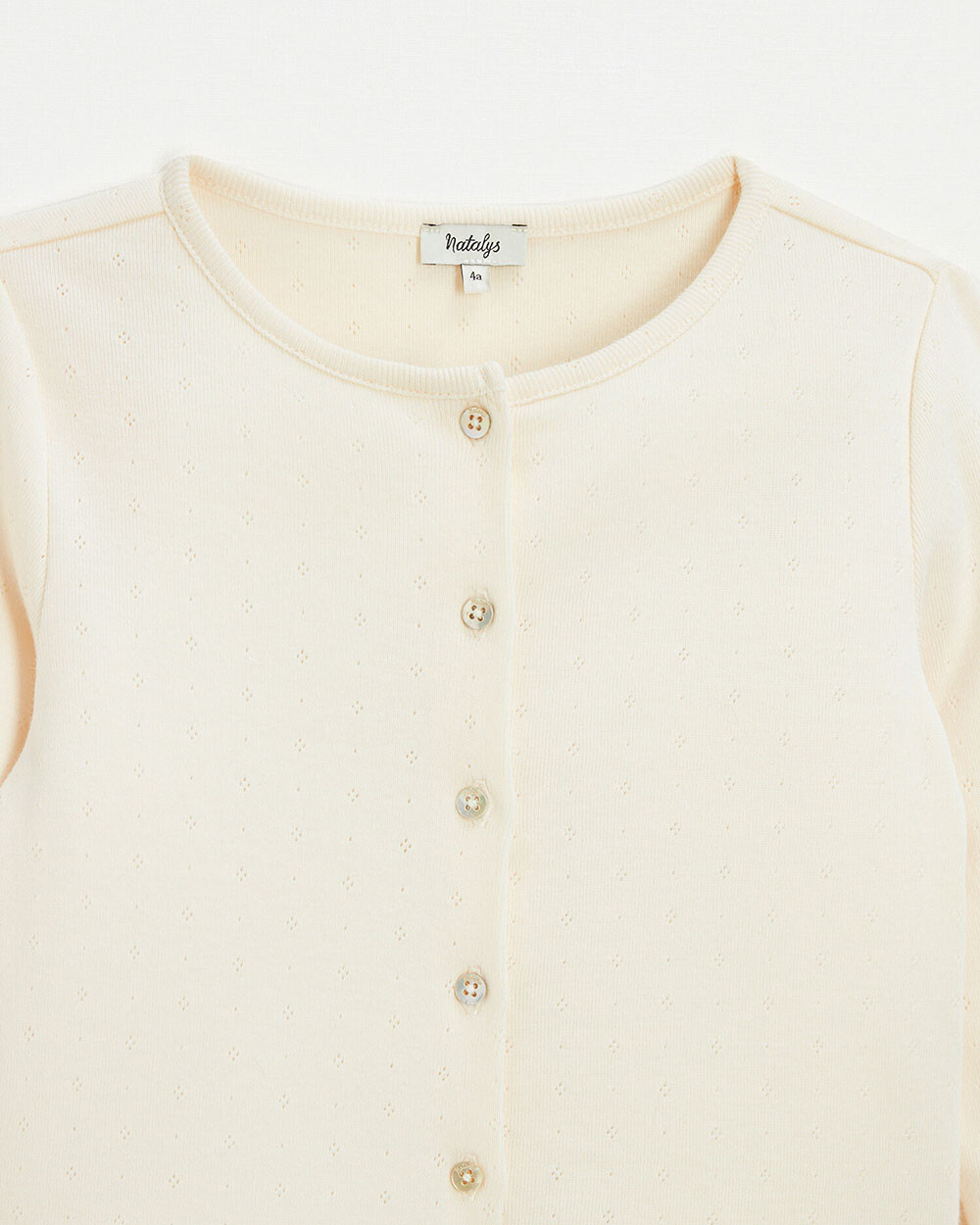 Cardigan en c&ocirc;tes en coton Coloris craie  Natalys