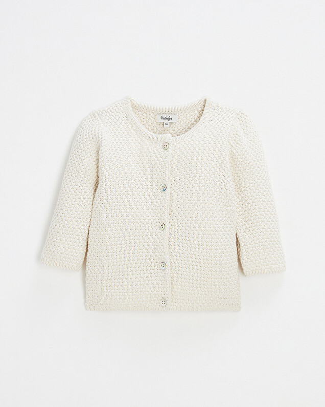 Cardigan en tricot fantaisie Coloris écru Natalys