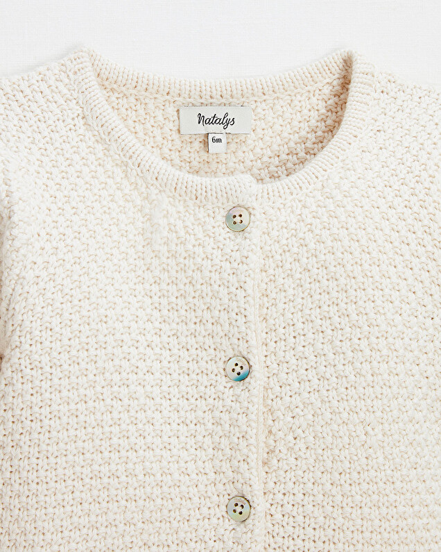 Cardigan en tricot fantaisie Coloris écru Natalys