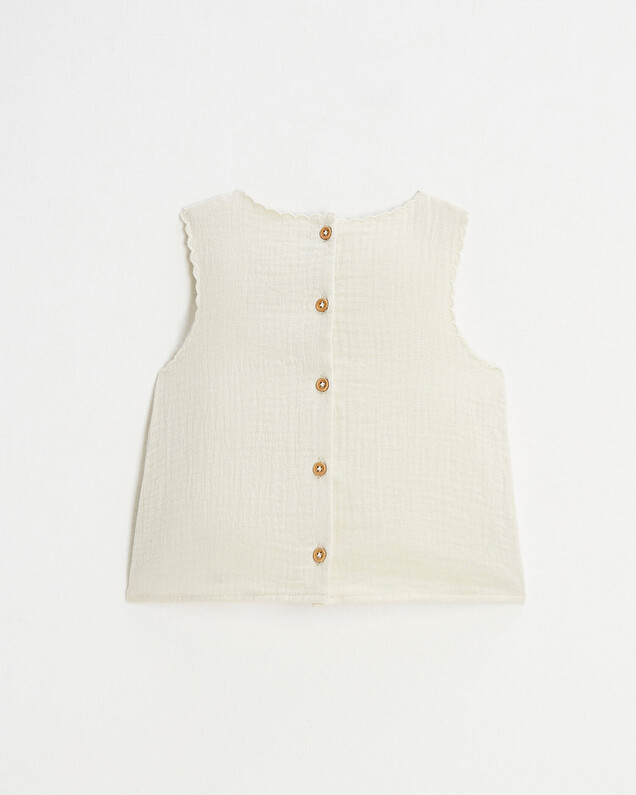 Blouse sans manches brodée Coloris naturel Natalys