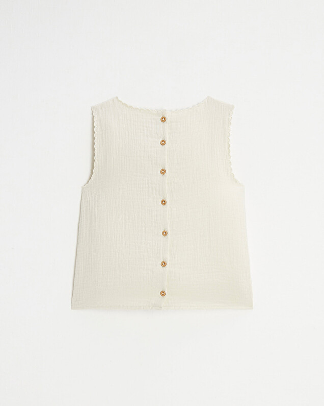 Blouse sans manches brodée Coloris naturel Natalys