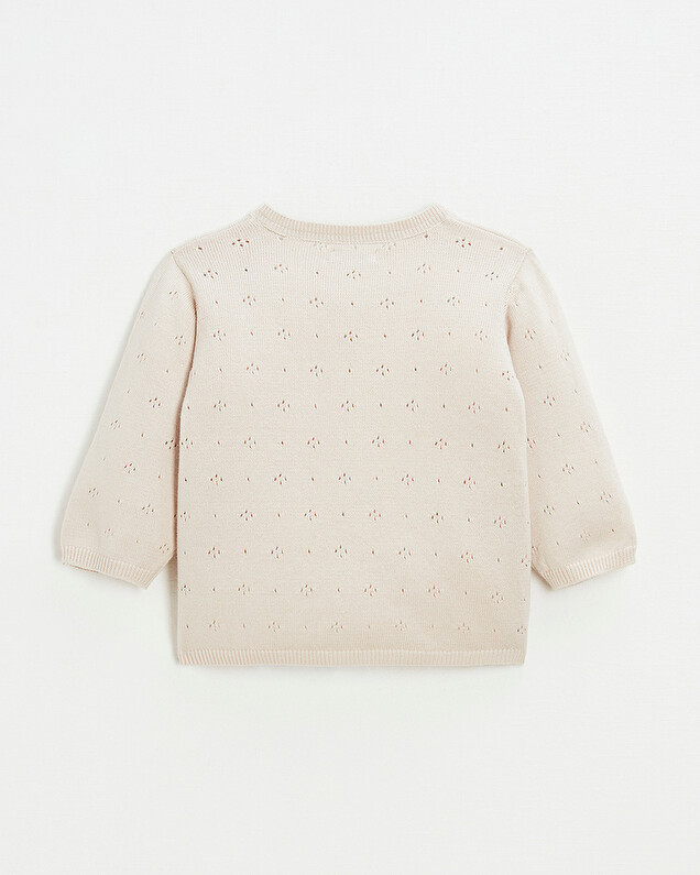 Cardigan en tricot ajouré Coloris rose Natalys