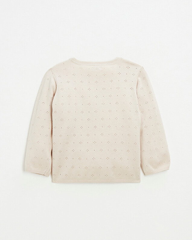 Cardigan en tricot ajouré Coloris rose Natalys