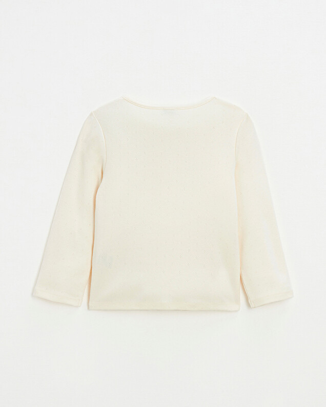 Cardigan en côtes en coton Coloris craie Natalys