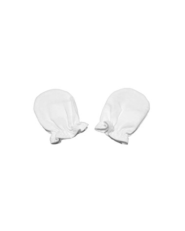 Moufles nouveau-n&eacute; anti-griffures Coloris blanc  Natalys