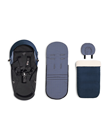 Pack poussette nouveau-n&eacute; YOYO 0+ Coloris bleu marine  Stokke