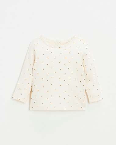 Tee-shirt imprim&eacute; pois Coloris &eacute;cru  Natalys
