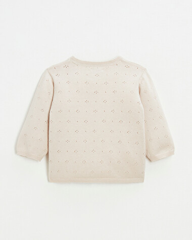 Cardigan en tricot ajour&eacute; Coloris rose  Natalys