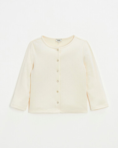 Cardigan en c&ocirc;tes en coton Coloris craie  Natalys