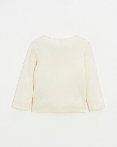 Cardigan en c&ocirc;tes en coton Coloris craie  Natalys
