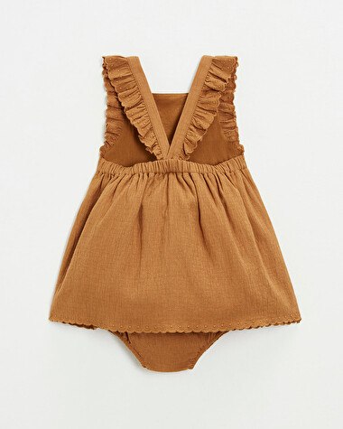 Robe en cr&ecirc;pe Coloris bronze  Natalys