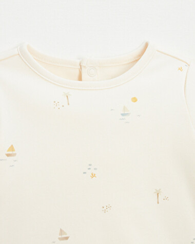 Tee-shirt imprim&eacute; marin Coloris &eacute;cru  Natalys