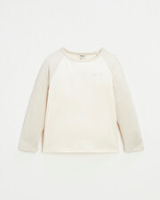 Tee-shirt bicolore brod&eacute; Coloris &eacute;cru  Natalys