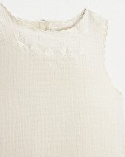 Blouse sans manches brod&eacute;e Coloris naturel  Natalys